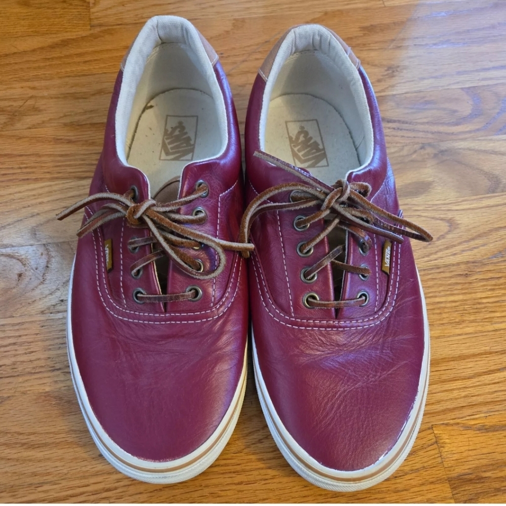 Vans low red leather rare